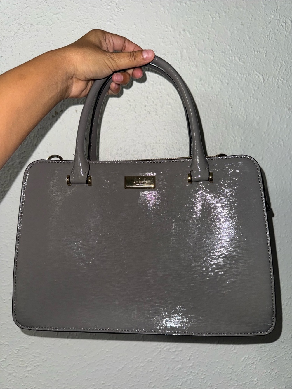 Glossy Gray Kate Spade Bag